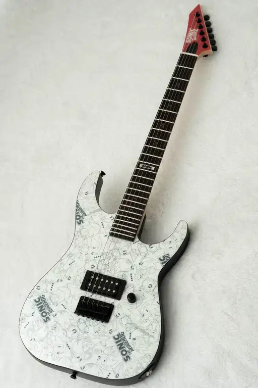 ESP×SONIC SONIC THE HEDGEHOG GUITAR III - Classic Sonic Edition · Classic Sonic Collage Art Top / Black Satin Back