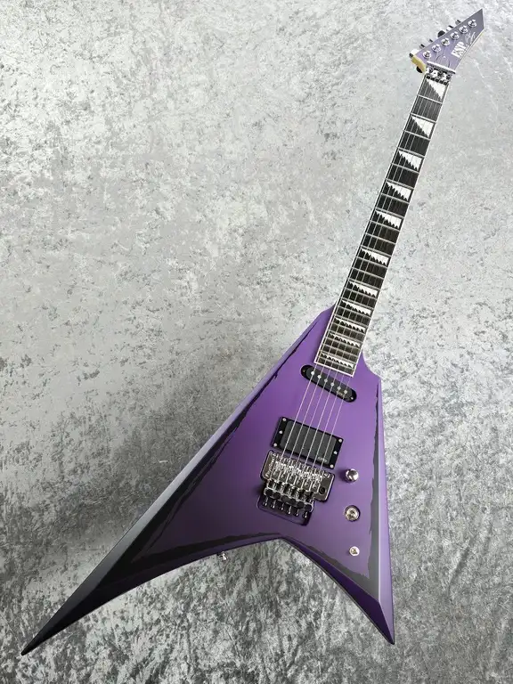 ESP ALEXI RIPPED · Purple Fade Satin w/Ripped Pinstripe